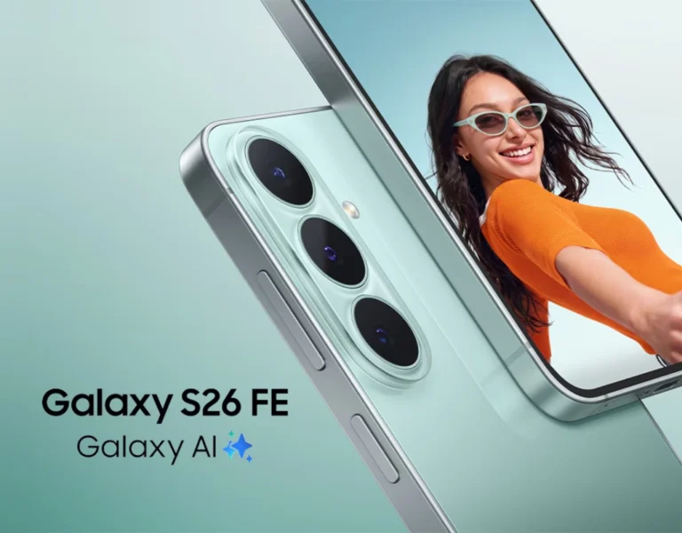 Samsung Galaxy S26 FE dengan desain premium, performa cepat, dan kamera berkualitas tinggi di Grand Cellular.